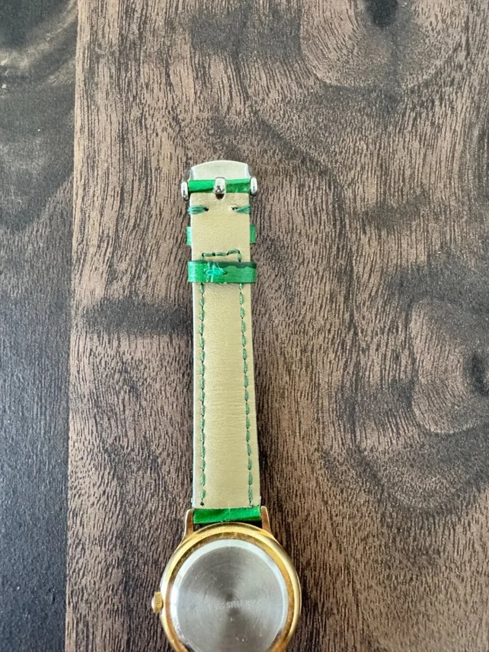 Dom Baiz Analog Quartz Watch | Green Genuine Leather Band | Decorative Stones